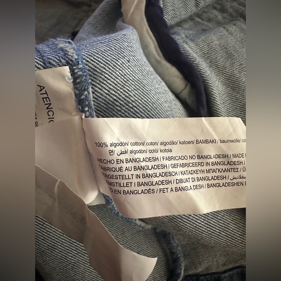 PULL & BEAR Denim Button Blazer Jacket $123 SIZE MEDIUM Spain Classic Midweight - Picture 7 of 7